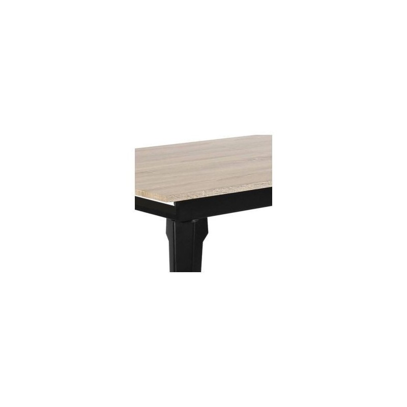 Mesa de Comedor Extensible Moderna – Acabado en Color Roble y Patas Negro Mate | Ajustable de 140/180x 80x 75 cm