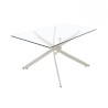 Mesa de Comedor Fija | Tapa de Cristal y Patas Metálicas | Medidas: 140 x 90 x 76 cm (Largo x Ancho x Alto)