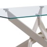 Mesa de Comedor Fija | Tapa de Cristal y Patas Metálicas | Medidas: 140 x 90 x 76 cm (Largo x Ancho x Alto)