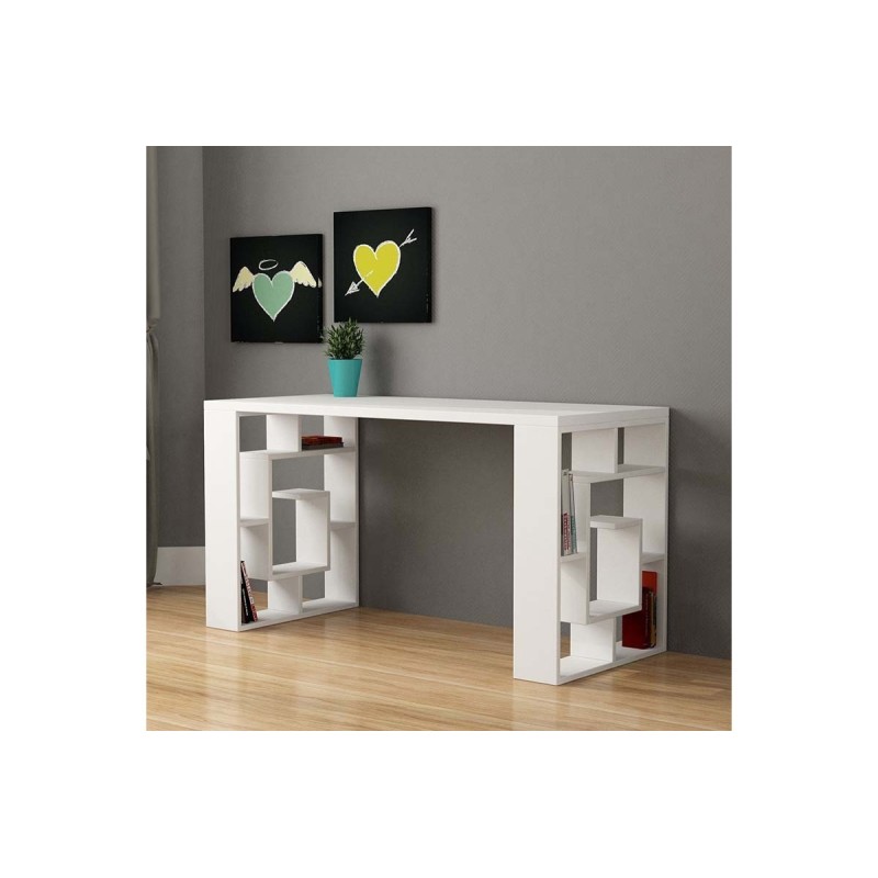 Mesa de Trabajo Blanco, 140x60x75cm - Espaciosa y Versátil