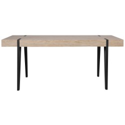 Mesa de Comedor o Cocina| MDF con Acabado Laminado Color Roble Sonoma | Patas Metálicas Negras | Medidas: 150 x 90 x 75 cm