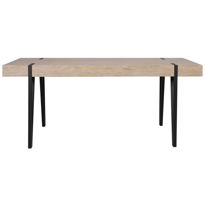 Mesa de Comedor o Cocina| MDF con Acabado Laminado Color Roble Sonoma | Patas Metálicas Negras | Medidas: 150 x 90 x 75 cm