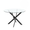 Mesa Redonda con Tapa de Cristal y Estructura Metálica Pata En Color Negro | Medidas: 110 x 73 cm