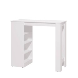 Mesa de Cocina Alta | Acabado en Melamina Blanco | Medidas: 120 cm Ancho x 50 cm Fondo x 105 cm Alto