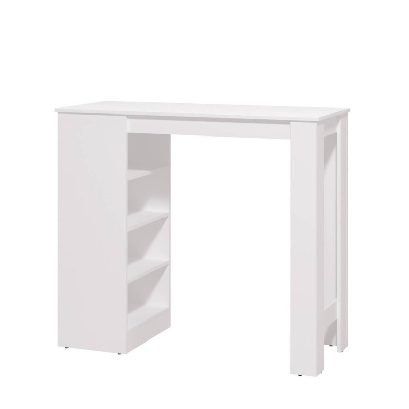 Mesa de Cocina Alta | Acabado en Melamina Blanco | Medidas: 120 cm Ancho x 50 cm Fondo x 105 cm Alto