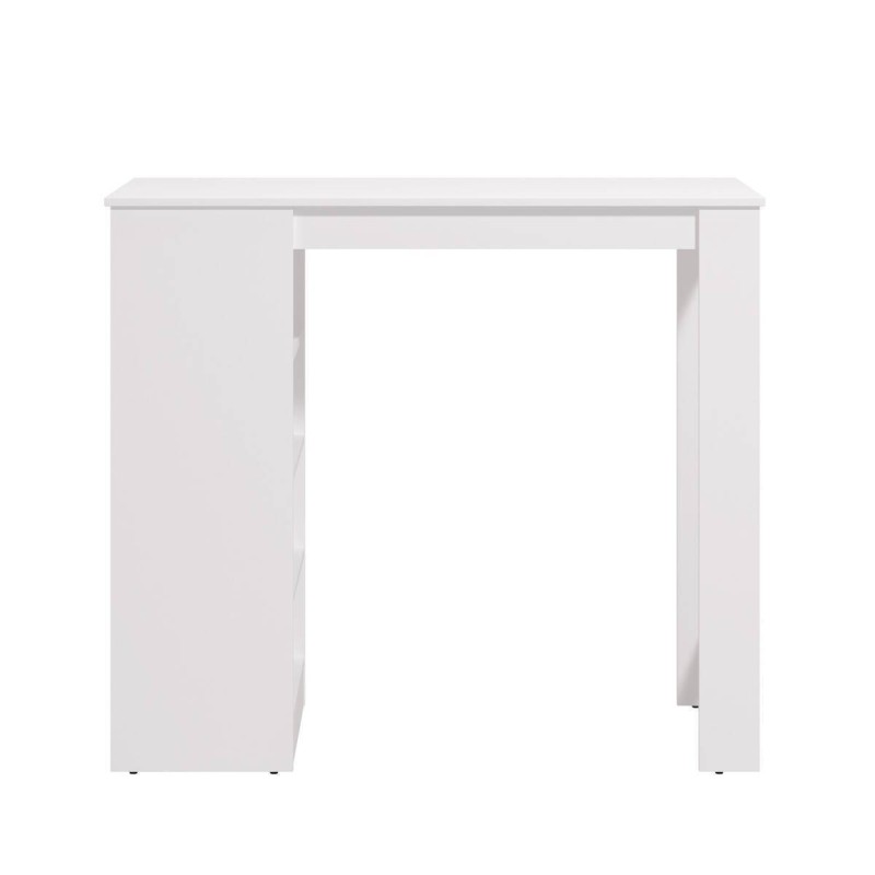 Mesa de Cocina Alta | Acabado en Melamina Blanco | Medidas: 120 cm Ancho x 50 cm Fondo x 105 cm Alto