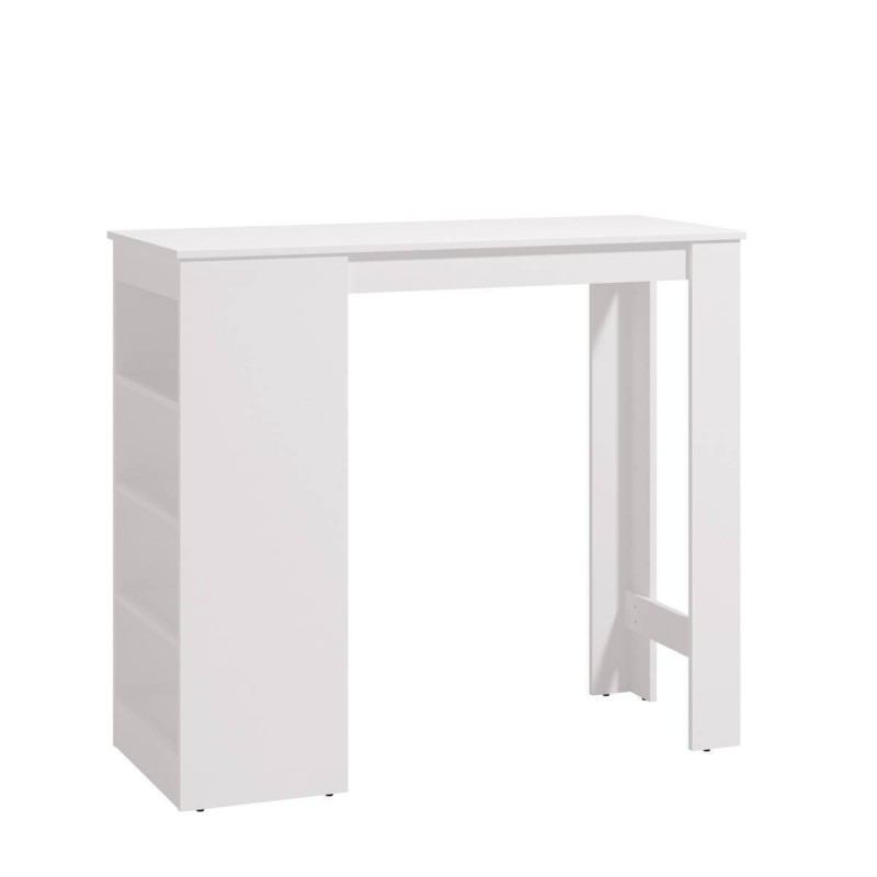 Mesa de Cocina Alta | Acabado en Melamina Blanco | Medidas: 120 cm Ancho x 50 cm Fondo x 105 cm Alto