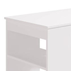 Mesa de Cocina Alta | Acabado en Melamina Blanco | Medidas: 120 cm Ancho x 50 cm Fondo x 105 cm Alto