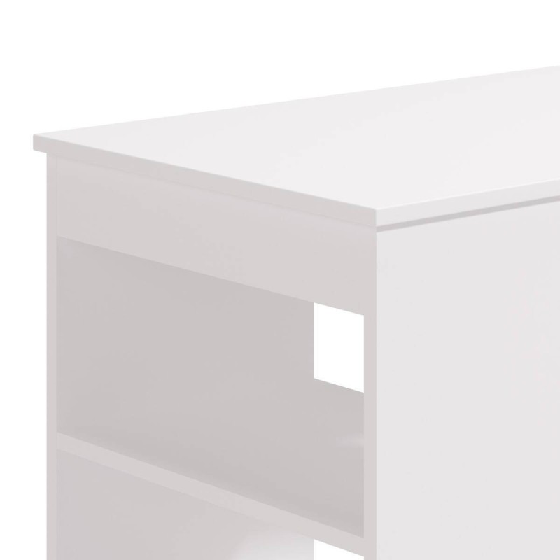 Mesa de Cocina Alta | Acabado en Melamina Blanco | Medidas: 120 cm Ancho x 50 cm Fondo x 105 cm Alto