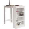 Mesa de Cocina Alta | Acabado en Melamina Blanco | Medidas: 120 cm Ancho x 50 cm Fondo x 105 cm Alto