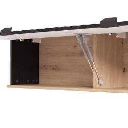 Composición de Salón en Melamina Aglomerada con Acabado Roble Artisan y Estructura Negra- Medidas 218x40x200 cm