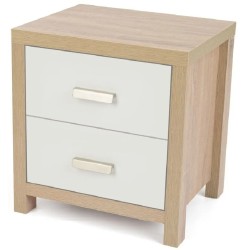 Mesilla de Noche 2 Cajones Color Cambria Blanco - ¡Compra Ahora!