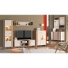 Mueble TV en Melamina Color Cashmere y Roble Artisan con 2 Puertas - Medidas 163,5x40x52 cm