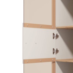 Vitrina Alta en Melamina Color Cashmere y Roble Artisan con 1 Puerta Acristalada - Medidas 59,5x40x192,5 cm