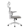 Silla de Oficina Ergonómica en Tejido 3D Gris con Reposacabezas Regulable y Refuerzo Lumbar - Medidas 65x55x114-124 cm