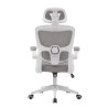 Silla de Oficina Ergonómica en Tejido 3D Gris con Reposacabezas Regulable y Refuerzo Lumbar - Medidas 65x55x114-124 cm