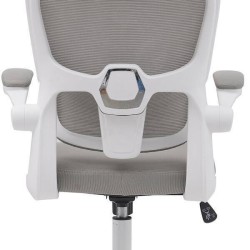 Silla de Oficina Ergonómica en Tejido 3D Gris con Reposacabezas Regulable y Refuerzo Lumbar - Medidas 65x55x114-124 cm