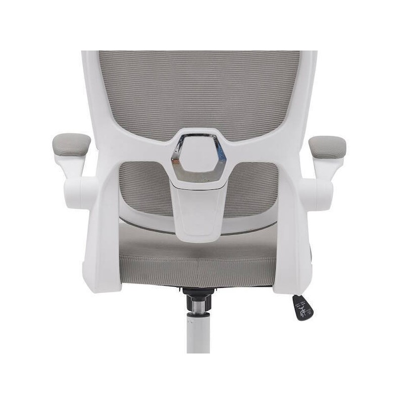 Silla de Oficina Ergonómica en Tejido 3D Gris con Reposacabezas Regulable y Refuerzo Lumbar - Medidas 65x55x114-124 cm
