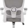 Silla de Oficina Ergonómica en Tejido 3D Gris con Reposacabezas Regulable y Refuerzo Lumbar - Medidas 65x55x114-124 cm