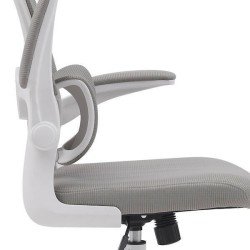 Silla de Oficina Ergonómica en Tejido 3D Gris con Reposacabezas Regulable y Refuerzo Lumbar - Medidas 65x55x114-124 cm