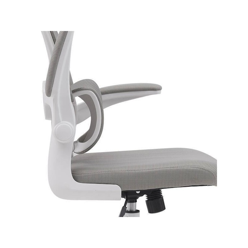 Silla de Oficina Ergonómica en Tejido 3D Gris con Reposacabezas Regulable y Refuerzo Lumbar - Medidas 65x55x114-124 cm