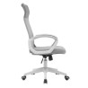 Silla de Oficina Ergonómica con Respaldo en PU Gris y Tejido 3D Gris, Reposacabezas Ajustable- Medidas 57,5x54x104-114 cm