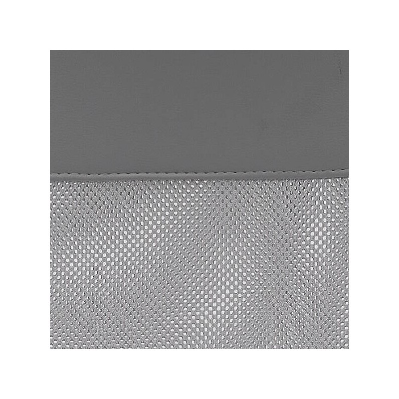 Silla de Oficina Ergonómica con Respaldo en PU Gris y Tejido 3D Gris, Reposacabezas Ajustable- Medidas 57,5x54x104-114 cm