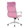 Silla de Oficina Ergonómica con Respaldo en PU Rosa y Tejido 3D Rosa, Reposacabezas Ajustable - Medidas 57,5x54x104-114 cm