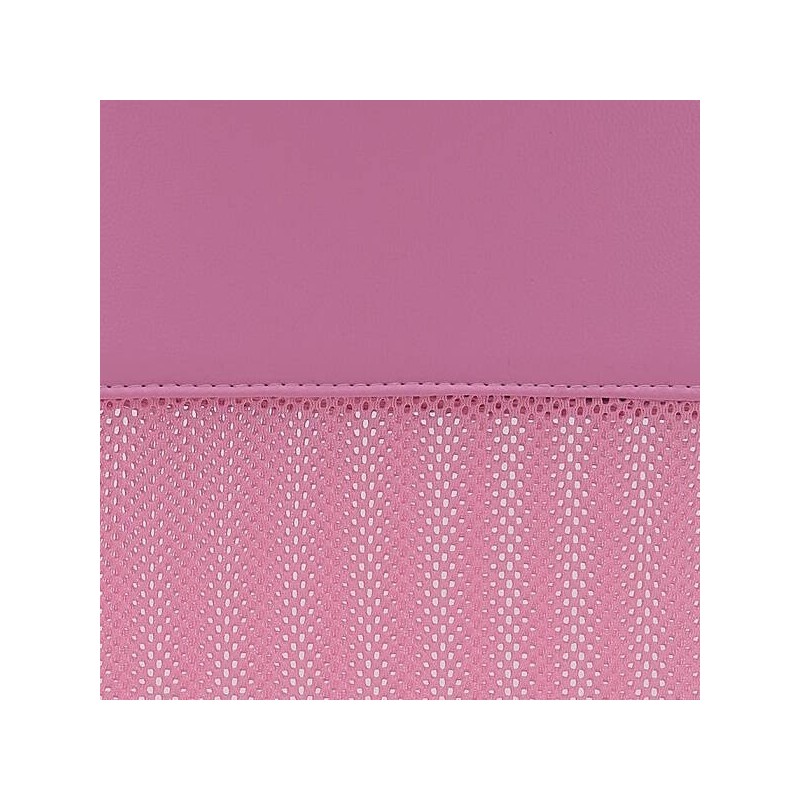 Silla de Oficina Ergonómica con Respaldo en PU Rosa y Tejido 3D Rosa, Reposacabezas Ajustable - Medidas 57,5x54x104-114 cm