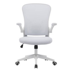 Silla de Oficina Ergonómica con Respaldo en Tejido 3D Blanco, Ajustable en Altura - Medidas 63x58x99,5-190,5 cm