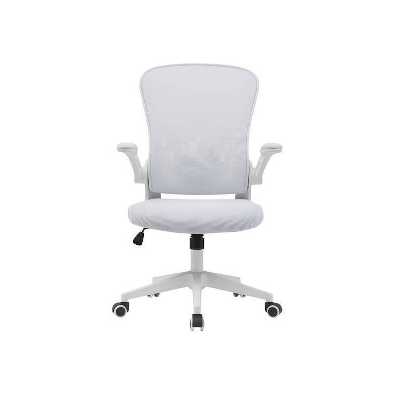 Silla de Oficina Ergonómica con Respaldo en Tejido 3D Blanco, Ajustable en Altura - Medidas 63x58x99,5-190,5 cm