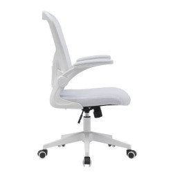 Silla de Oficina Ergonómica con Respaldo en Tejido 3D Blanco, Ajustable en Altura - Medidas 63x58x99,5-190,5 cm