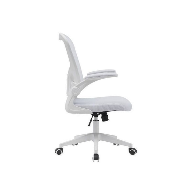 Silla de Oficina Ergonómica con Respaldo en Tejido 3D Blanco, Ajustable en Altura - Medidas 63x58x99,5-190,5 cm