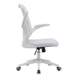 Silla de Oficina Ergonómica con Respaldo en Tejido 3D Blanco, Ajustable en Altura - Medidas 63x58x99,5-190,5 cm