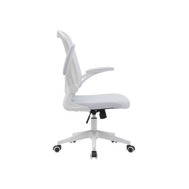 Silla de Oficina Ergonómica con Respaldo en Tejido 3D Blanco, Ajustable en Altura - Medidas 63x58x99,5-190,5 cm