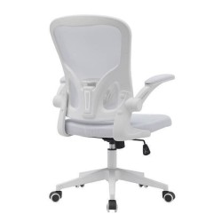 Silla de Oficina Ergonómica con Respaldo en Tejido 3D Blanco, Ajustable en Altura - Medidas 63x58x99,5-190,5 cm
