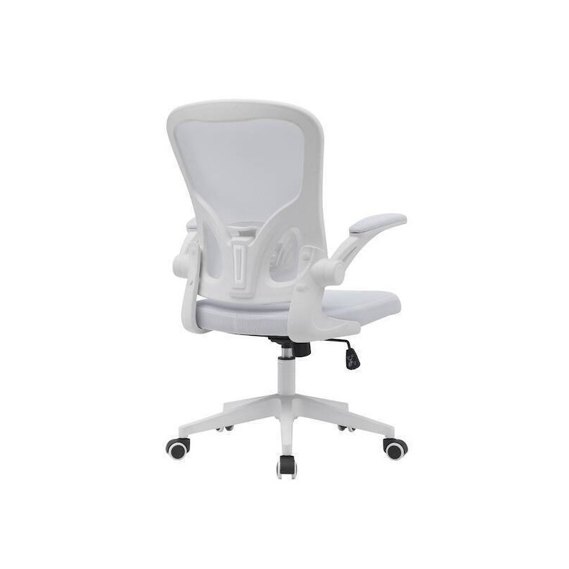 Silla de Oficina Ergonómica con Respaldo en Tejido 3D Blanco, Ajustable en Altura - Medidas 63x58x99,5-190,5 cm