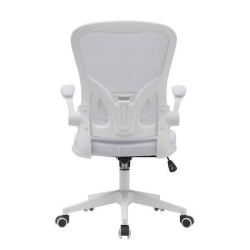 Silla de Oficina Ergonómica con Respaldo en Tejido 3D Blanco, Ajustable en Altura - Medidas 63x58x99,5-190,5 cm
