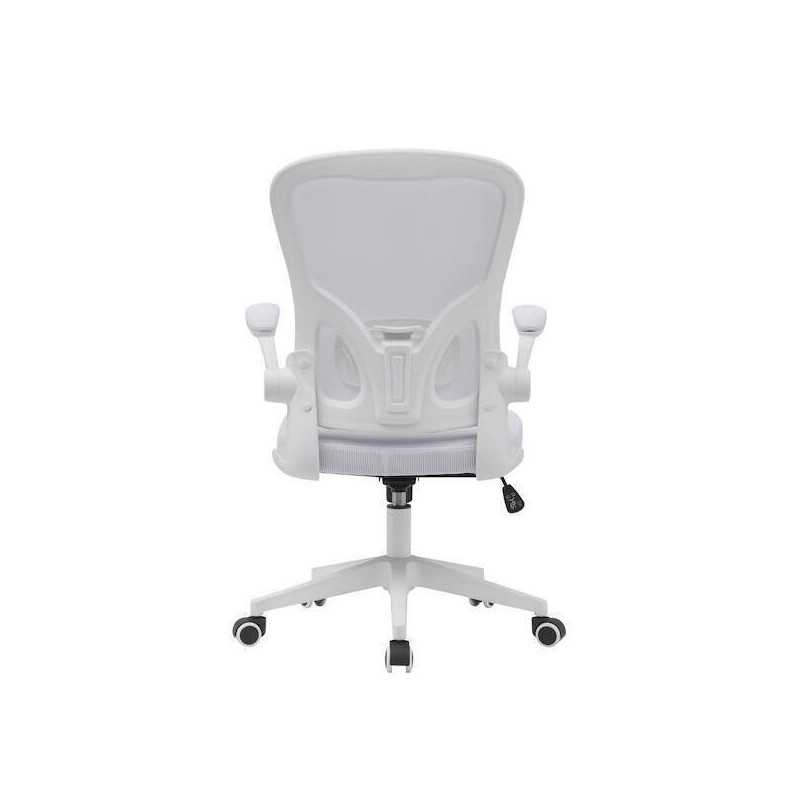 Silla de Oficina Ergonómica con Respaldo en Tejido 3D Blanco, Ajustable en Altura - Medidas 63x58x99,5-190,5 cm