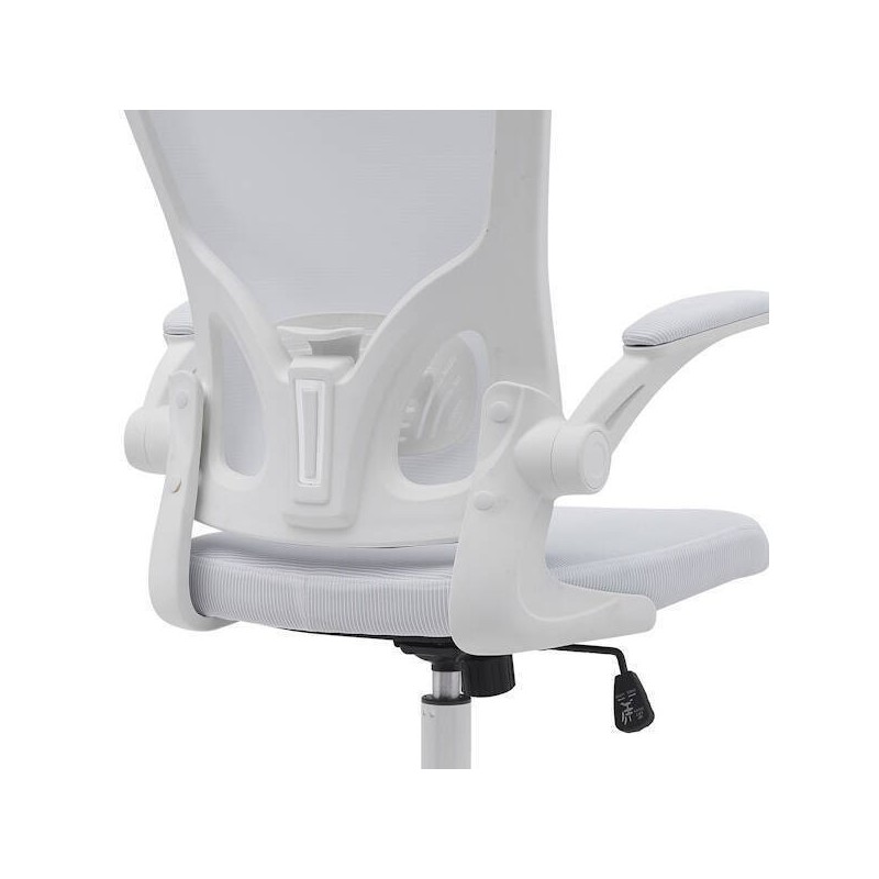 Silla de Oficina Ergonómica con Respaldo en Tejido 3D Blanco, Ajustable en Altura - Medidas 63x58x99,5-190,5 cm