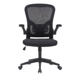 Silla de Oficina Ergonómica con Respaldo en Tejido 3D Negro, Ajustable en Altura - Medidas 63x58x99,5-190,5 cm