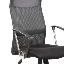 Silla de Oficina Ergonómica con Respaldo Alto en Símil Piel Negra y Roja, Regulable- Medidas 59x60x110-120 cm