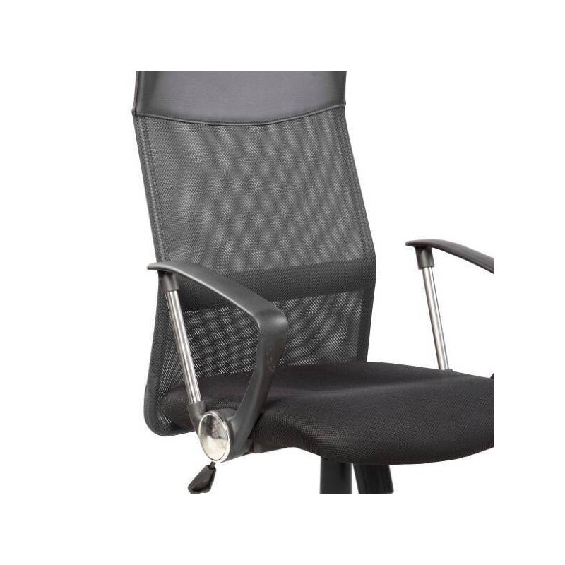 Silla de Oficina Ergonómica con Respaldo Alto en Símil Piel Negra y Roja, Regulable- Medidas 59x60x110-120 cm