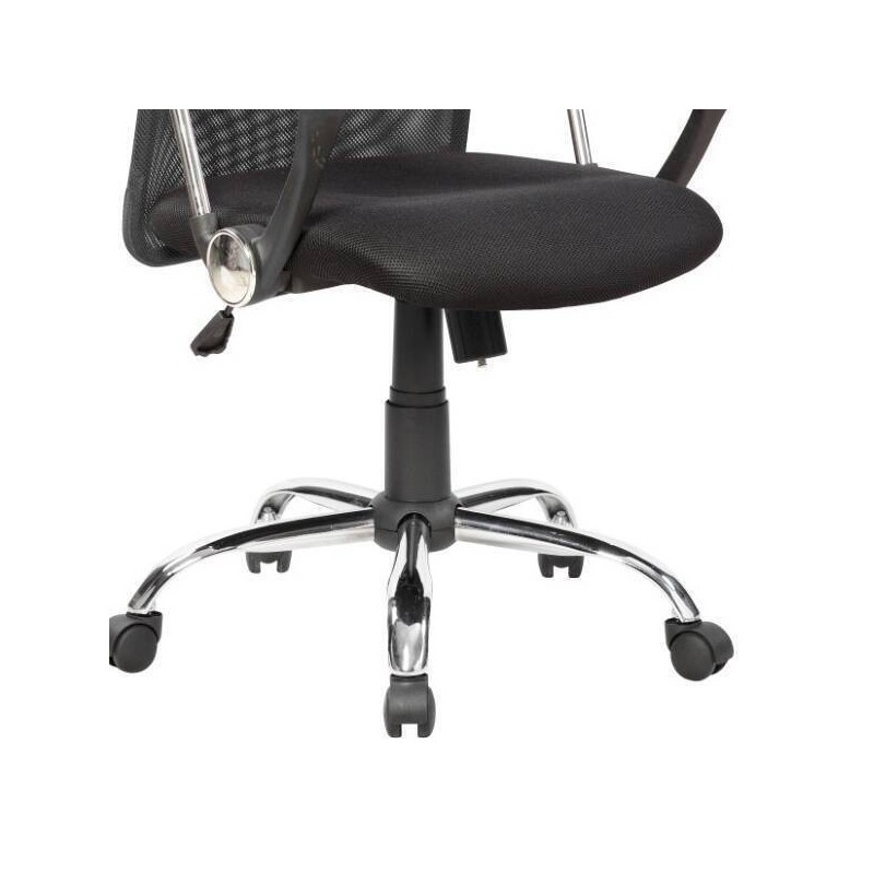 Silla de Oficina Ergonómica con Respaldo Alto en Símil Piel Negra y Roja, Regulable- Medidas 59x60x110-120 cm