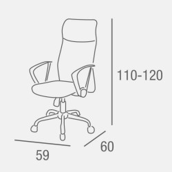 Silla de Oficina Ergonómica con Respaldo Alto en Símil Piel Negra y Roja, Regulable- Medidas 59x60x110-120 cm