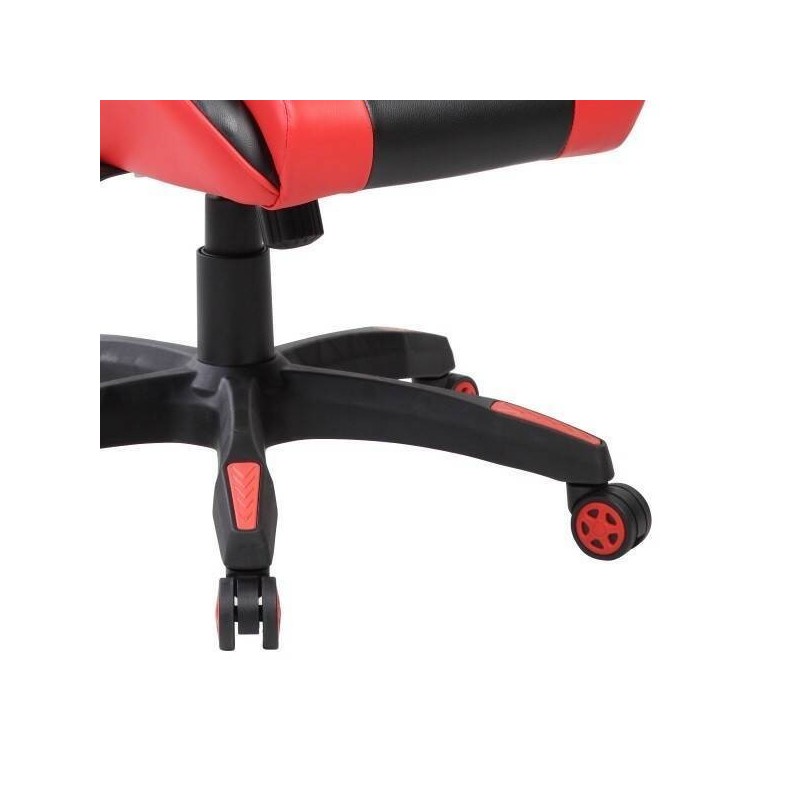 Silla de Oficina Ergonómica en Símil Piel Roja y Negra con Respaldo Alto, Sistema Hidráulico- Medidas 65x55/130x125,5/135,5 cm