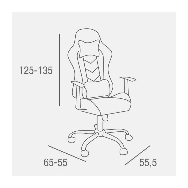 Silla de Oficina Ergonómica en Símil Piel Roja y Negra con Respaldo Alto, Sistema Hidráulico- Medidas 65x55/130x125,5/135,5 cm