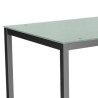 Mesa Fija para Cocina con Estructura de Acero Pintado Color Aluminio y Tapa de Cristal Templado Blanco - Medidas 110x70x75 cm