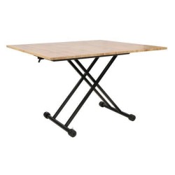 Mesa de Centro Elevable y Tapa Extensible - Fabricada en MDF - Cerrada 100x57 cm, Abierta 100x114 cm, Altura de 39 a 77 cm