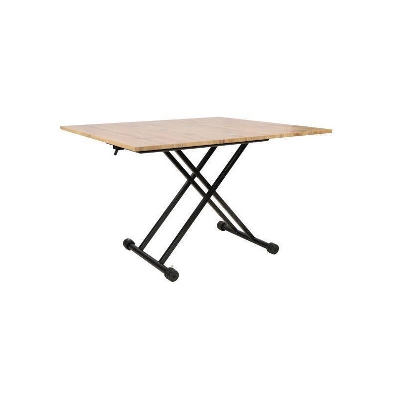 Mesa de Centro Elevable y Tapa Extensible - Fabricada en MDF - Cerrada 100x57 cm, Abierta 100x114 cm, Altura de 39 a 77 cm